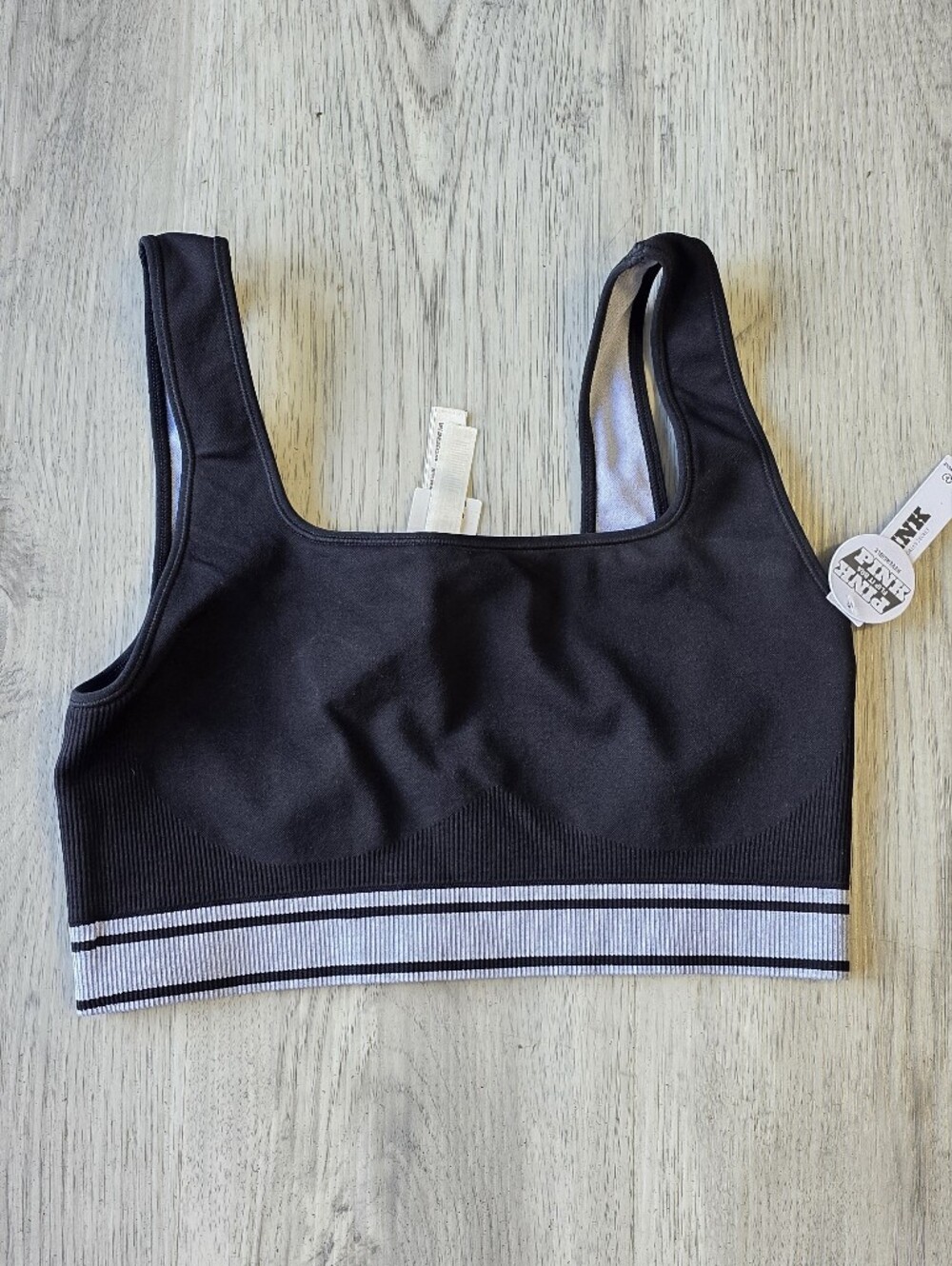Victoria’s Secret PINK Flip It Bra Reversible Sports Bra Black Gray M NWT